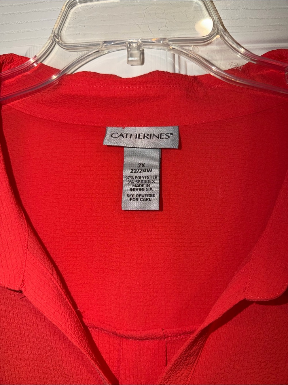 Catherines Red Button-Down Shirt. Size 2X. EUC - Picture 3 of 5